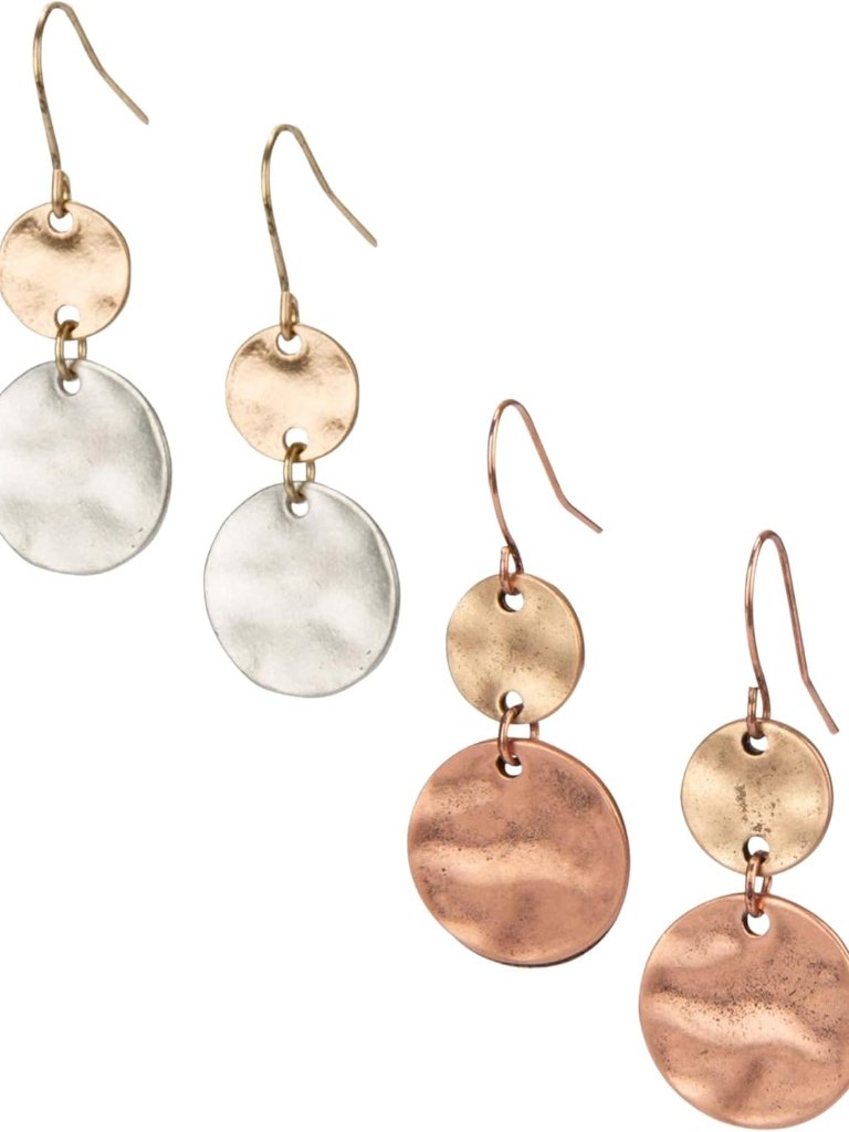 Earrings For Women - Tribal Handmade Mixed Metal Earrings, Hoop Dangle - Lightwe